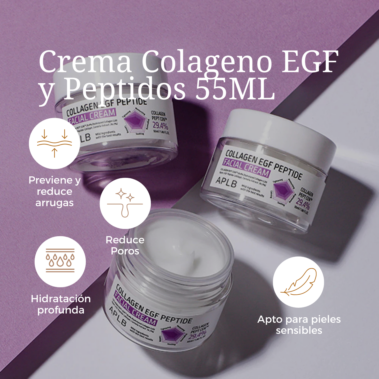 Crema Colageno EGF y Peptidos 55ML